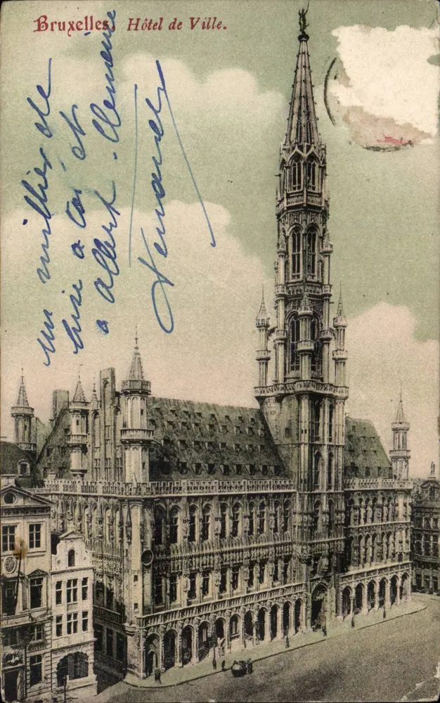 Bruselas, Hotel de la Ciudad — vista panorámica — editor no identificado - Anverso
