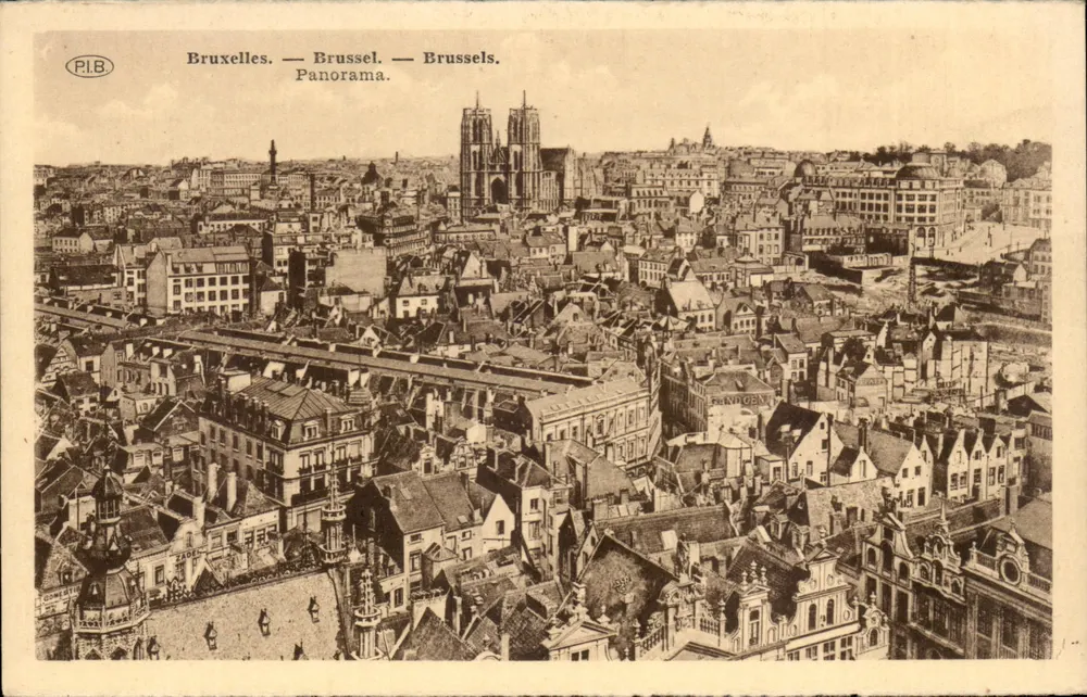 Bruxelas — Bruxelas — Brussels. Panorama — P.I.B. - Frente