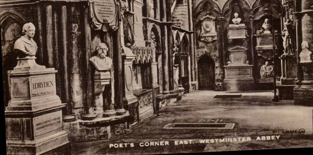 Poet's Corner East, Westminster Abbey — Büste von Dryden sichtbar — Valentine's 'Sepiatype' Serie n°225-1 - Vorderseite