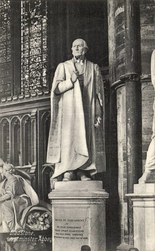 Estátua de William Ewart Gladstone — Abadia de Westminster — Série Valentine's n°42178 - Frente