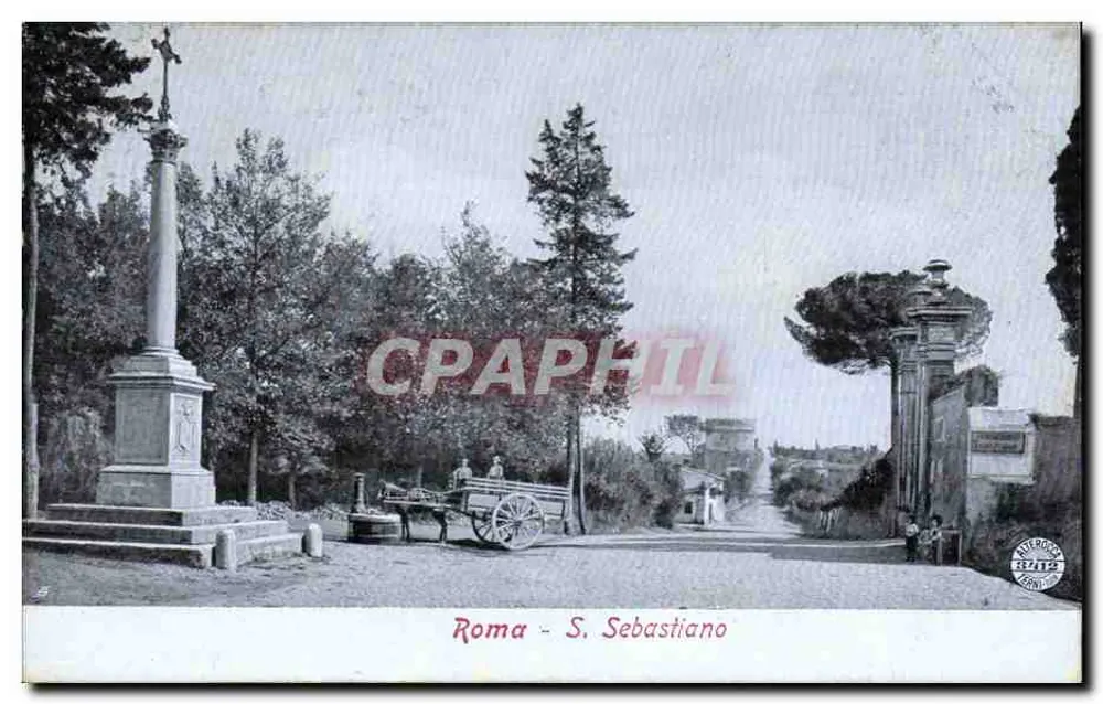 Roma - S. Sebastiano — Ansicht des Denkmals und der Eingangstür — Verlag 'Antipodes' n° 3712 - Vorderseite