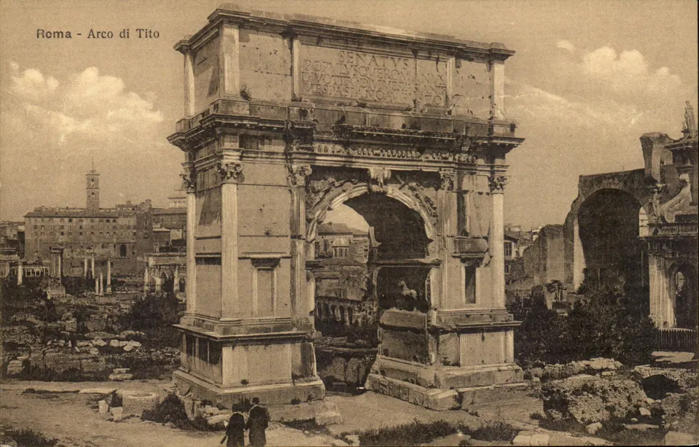 Rom - Arco di Tito — Blick auf die Ruinen mit Inschrift SENATVS POPVLVSQVE ROMANVS — Verlag Fototipia Alterocca - Terni, n° 20813 - Vorderseite
