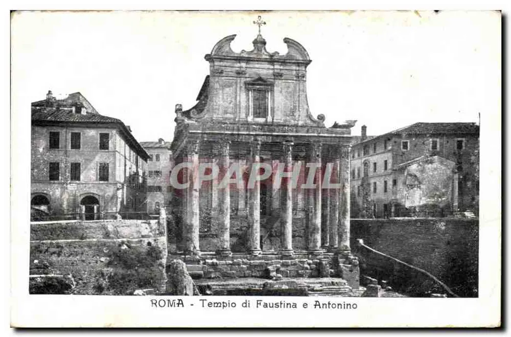 Rom - Tempel der Faustina und Antoninus — Verleger Cartolina Postale Italiana - Vorderseite