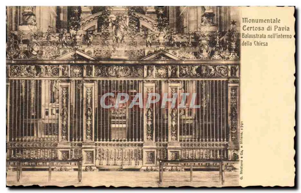 Ceretosa di Pavia — Balustrade im Inneren der Kirche — G. Modiano & C°, Milano n°791 - Vorderseite