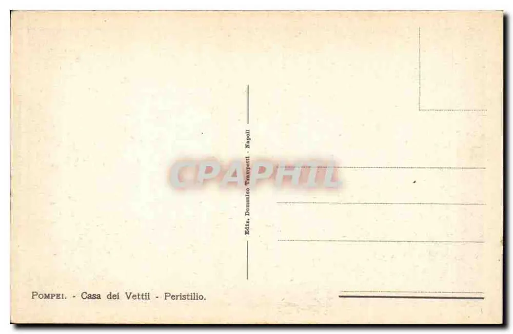 Pompeii - Haus der Vettii - Peristyl — Verleger Domenico Trampetti, Neapel - Rückseite
