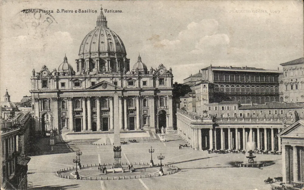 Rom — Piazza S. Pietro und Vatikanische Basilika — Ernesto Richter, Rom, n°1 - Vorderseite