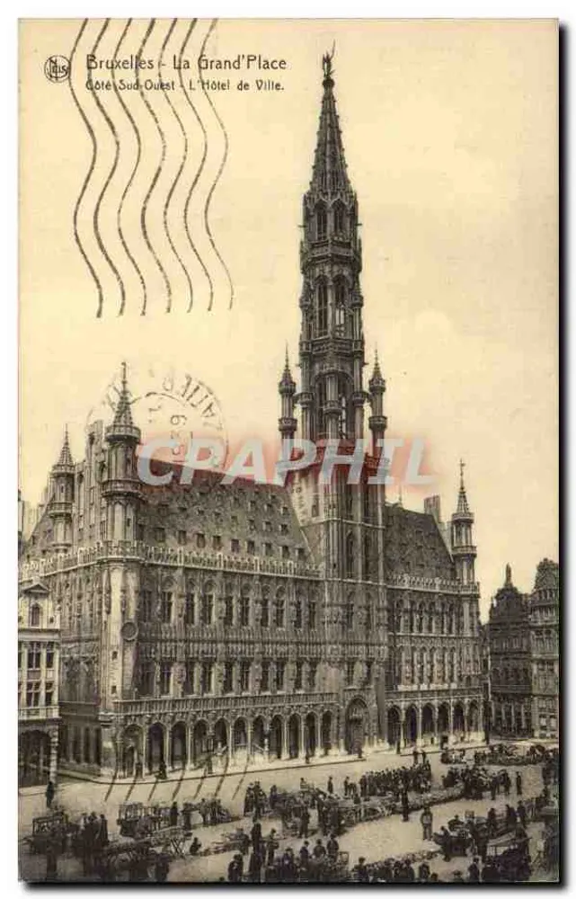 Brüssel - Die Grand'Place - Südwestseite - Rathaus - Vorderseite