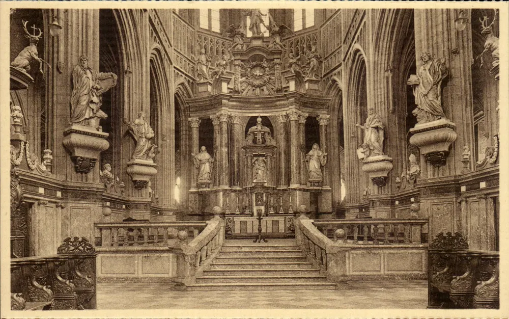 St. Hubert, Brüssel — Basilika mit monumentalem Altar des 18. Jahrhunderts — Verlag NMS, Seriennummer nicht sichtbar - Vorderseite