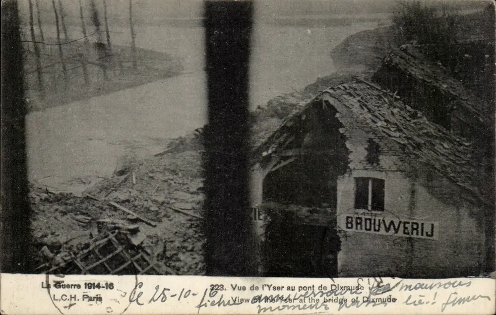 Ansicht der Yser an der Dixmude-Brücke — Der Krieg 1914-16 — L.C.H. Paris n°323 - Vorderseite