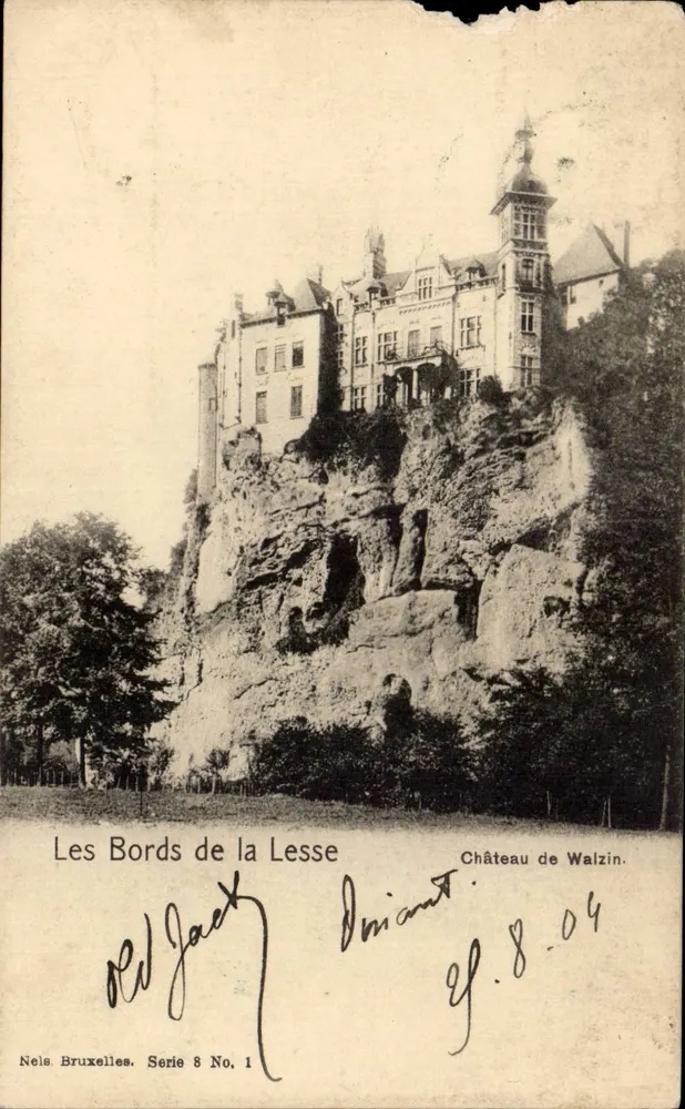 Die Ufer der Lesse — Schloss Walzin — Nels Bruxelles, Serie 8 Nr. 1 - Vorderseite