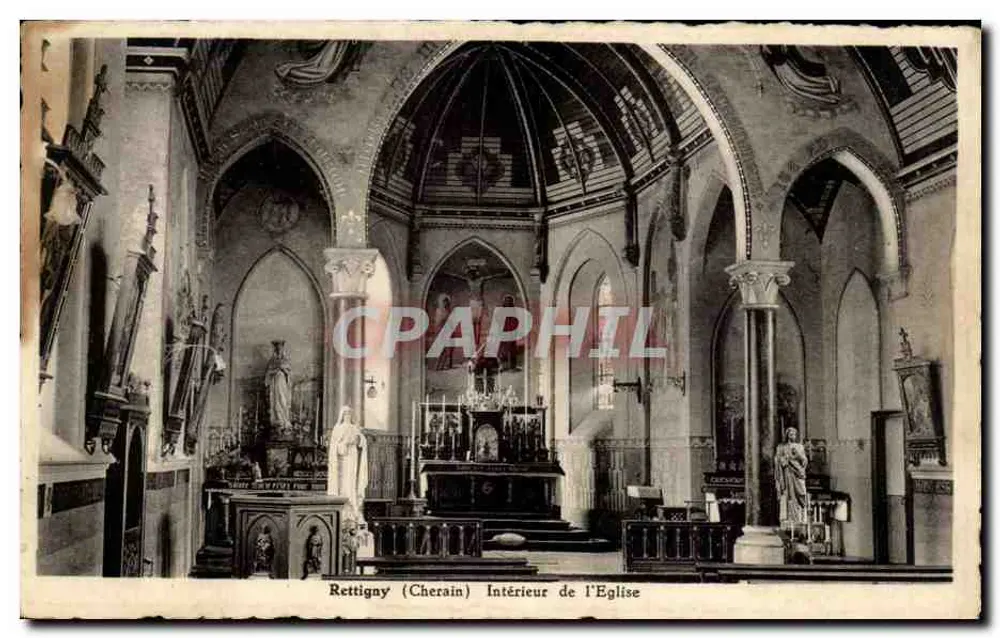 Rettigny (Cherain) — Interior da Igreja — Edições André-Kaesch - Frente