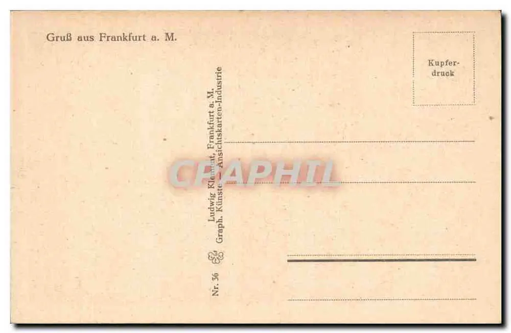 Frankfurt a.M. Haus zur goldenen Wage — Ansicht der Ecke eines Holzständerhauses — Ludwig Klewitz, Nr. 36 - Rückseite