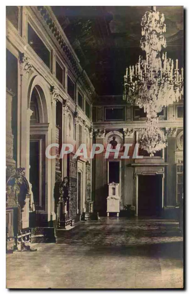 Interior de um palácio — Sala com lustre grande — editor C. A. Post-Studio, Berlim, n° 512 - Frente