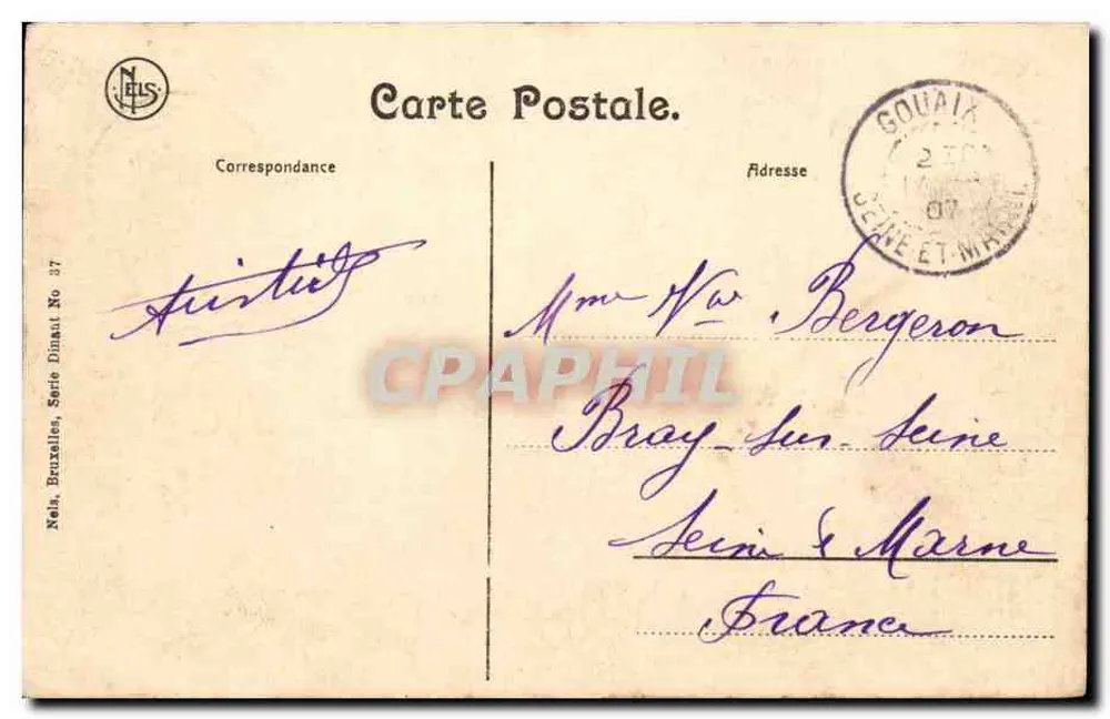 Dinant — Panorama — Nela, Bruxelas, Série Dinant No 37 - Verso