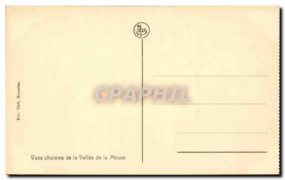 Dinant Cidadela e Igreja — Editor N. Thill, Bruxelas, série 'Vistas escolhidas da Vale da Meuse' - Verso