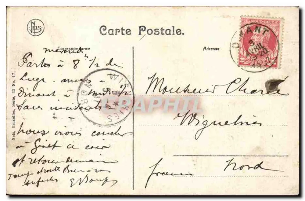 Dinant — Vista geral — Nels, Bruxelas, Série 33 No. 17 - Verso