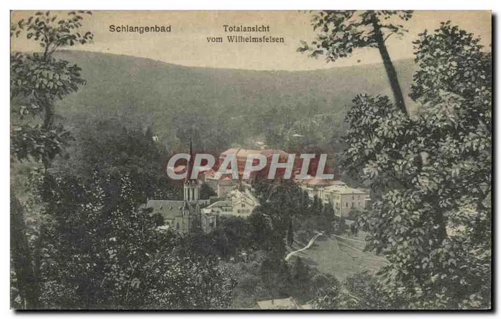 Schlangenbad — Totalansicht vom Wilhelmsfelsen — Ludwig Peltz, Mainz - Voorkant