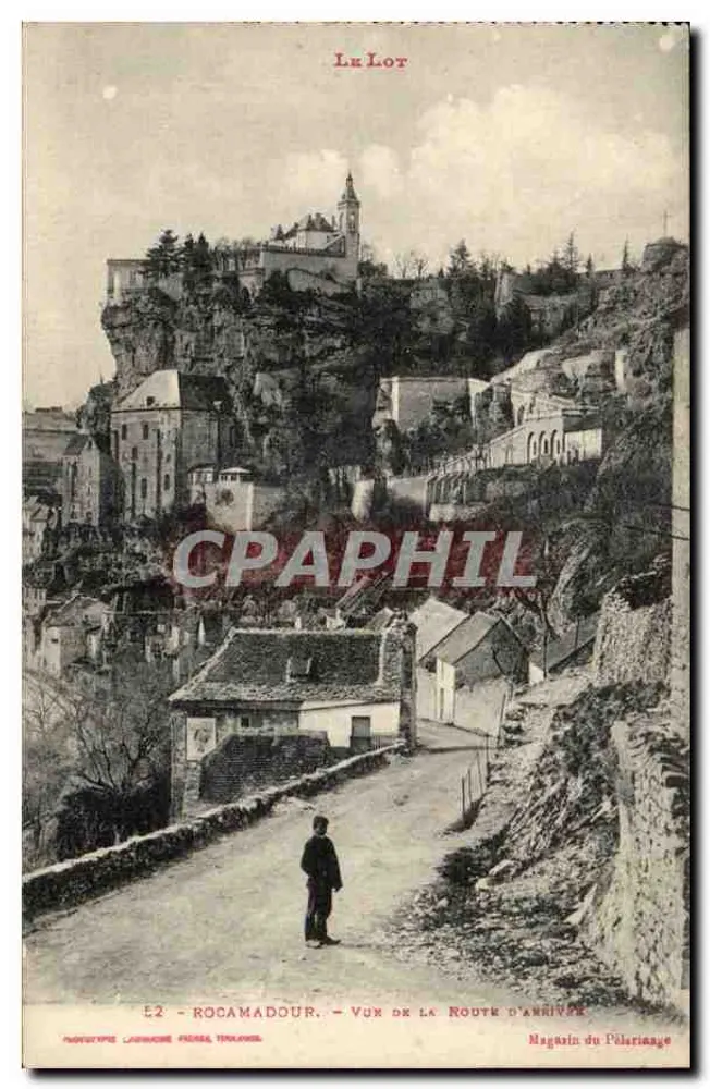 Rocamadour — Vista da estrada de chegada — Loja do Pèlerinage - Frente