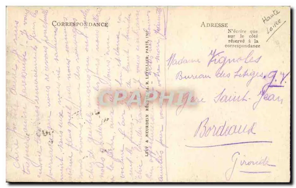 Le Puy — Le Rocher Saint-Michel — LL - Verso
