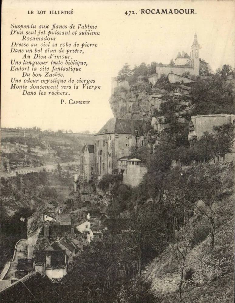Rocamadour — vista panorâmica do vilarejo alto — LE LOT ILLUSTRÉ n°472 - Frente