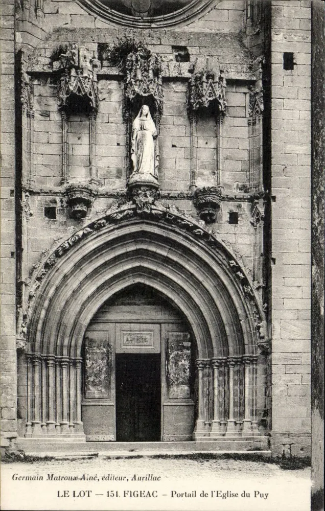 Portale della Chiesa del Puy — Aurillac — Germain Matroux Aîné, editore, n° 154 - Recto