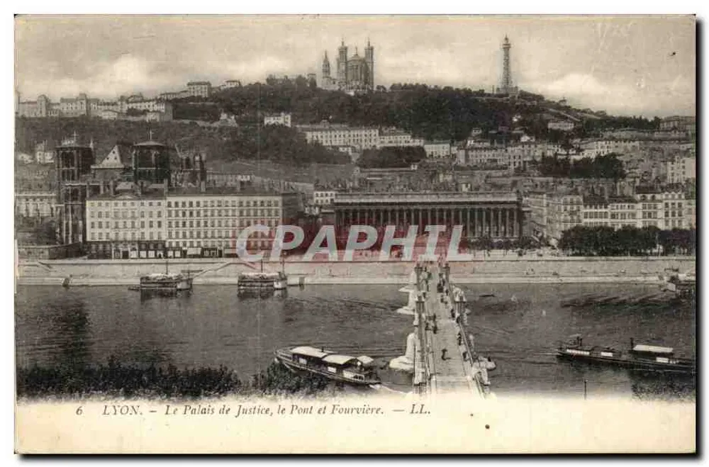 LYON — Das Palais de Justice, der Pont Fourvière — LL. - Vorderseite