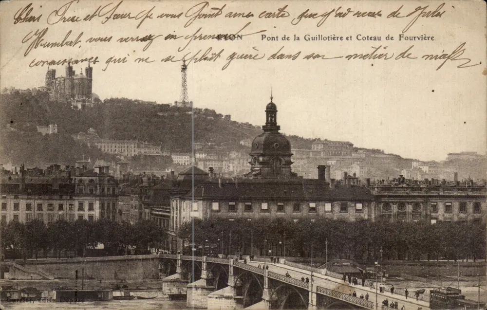 Brücke Guillotière und Hügel Fourvière — Lyon — Verlag: C. Lefebvre, Nr. 69 - Vorderseite