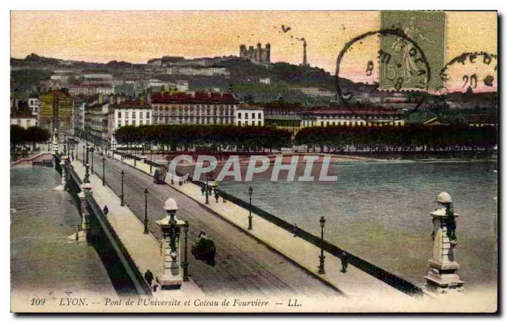 LYON. -- Universitätbrücke und Fourvière-Hügel -- LL. - Vorderseite