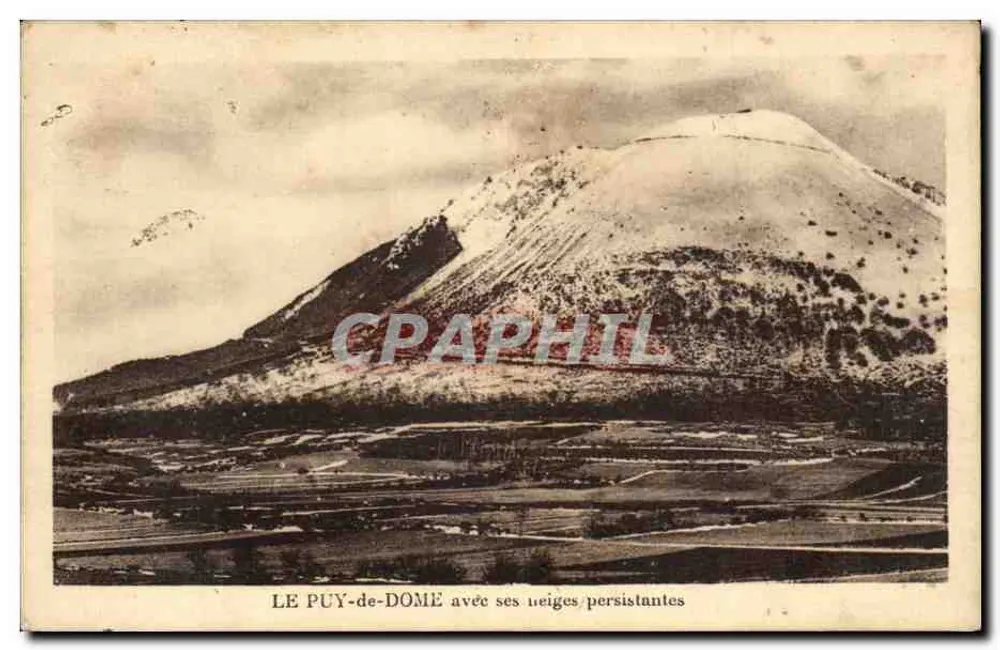 Le Puy-de-Dôme z jego trwałą śnieżną pokrywą — wydawca nieczytelny, numer serii nieczytelny - Awers