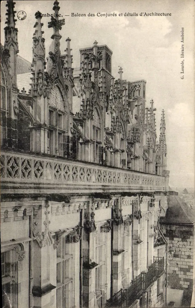 Amboise — Balcon dos Conjurados e detalhes de Arquitetura — G. Lourde, livreiro Amboise - Frente