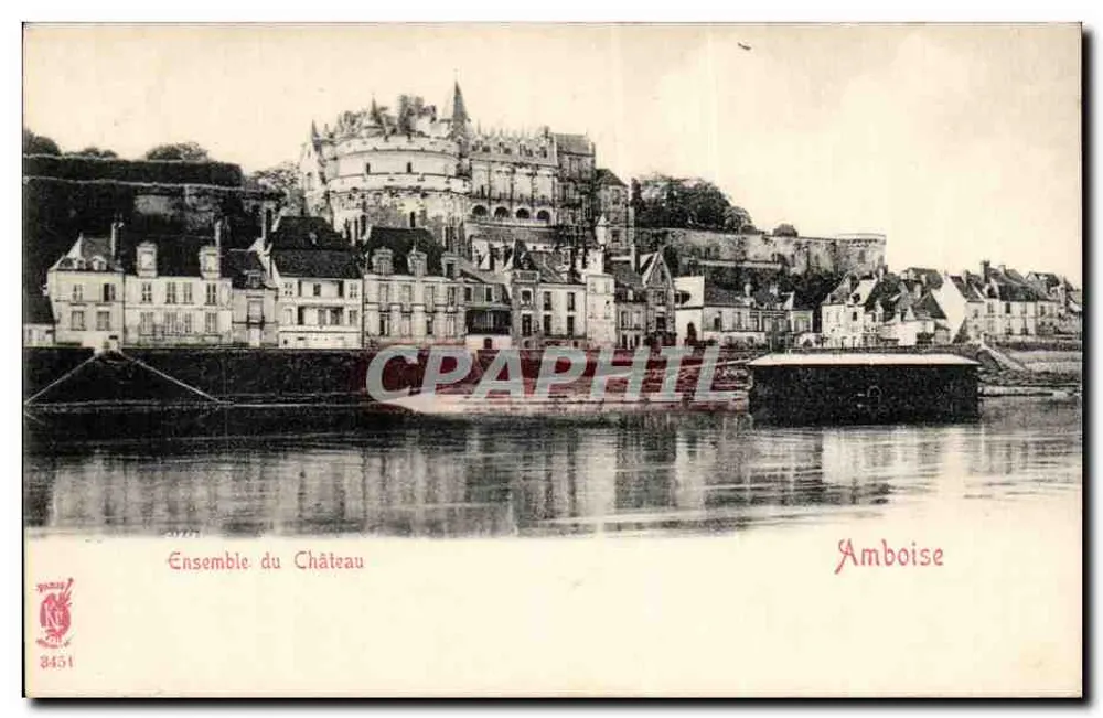Conjunto do Castelo — Amboise — Editor Paris, n° 3451 - Frente