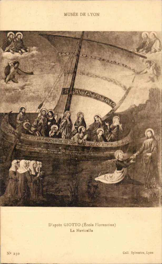 La Navicella — D'après Giotto (École Florentine) — Musée de Lyon, Coll. Sylvestre, Lyon, n° 230 - Recto