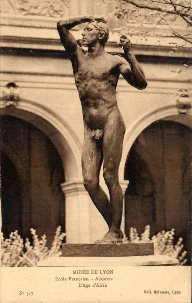 Statue d'Auguste d'Airin — Musée de Lyon — École Française — Collection Sylvestre, Lyon — N° 347 - Recto