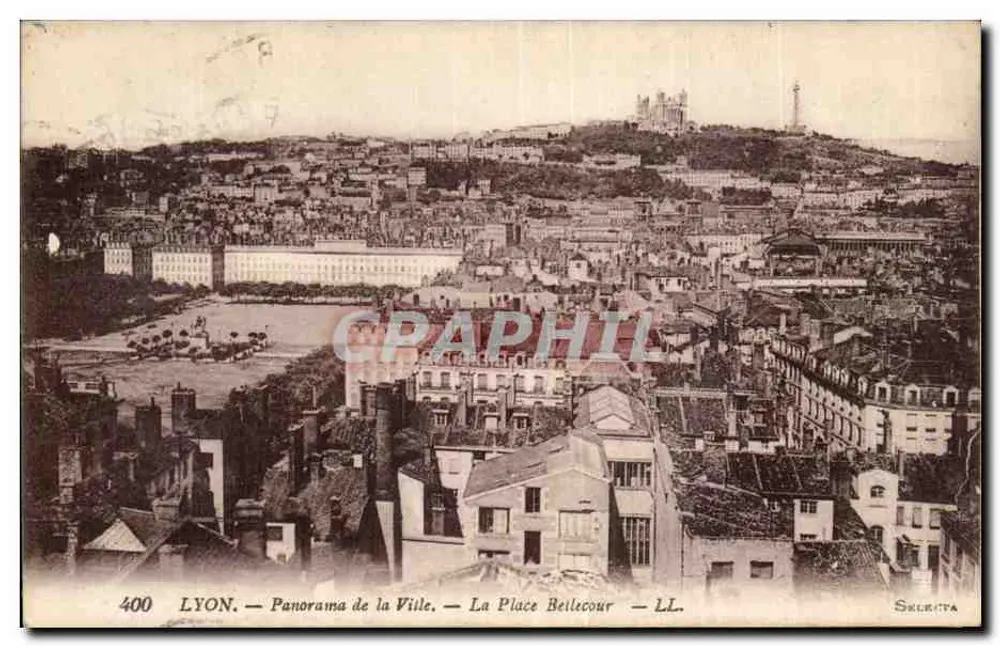 LYON — Panorama der Stadt — Place Bellecour — LL. — Sékurița - Vorderseite
