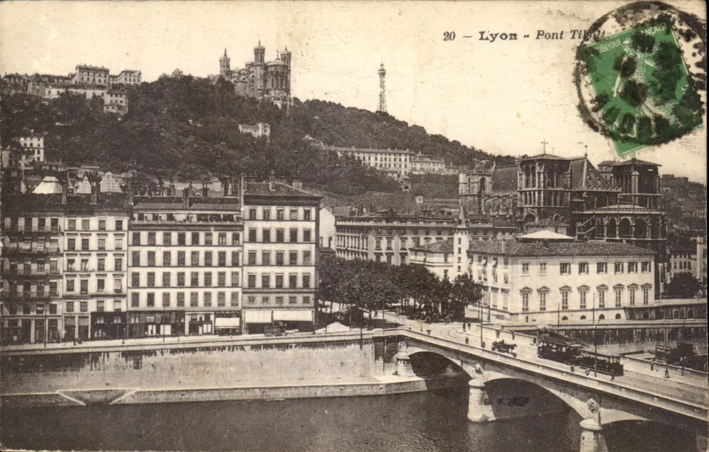 Lyon - Pont Tilloy — vista do Velho Lyon e do Forneiro — editor J. B. Nicaise, n°20 - Frente