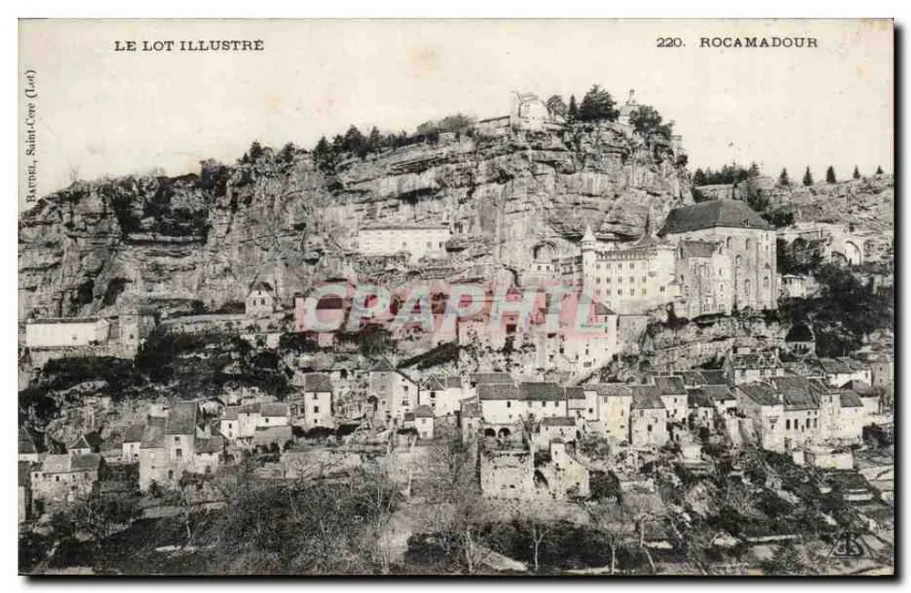 Rocamadour — vista panorâmica do vilarejo alto — LE LOT ILLUSTRÉ, n°220 - Frente