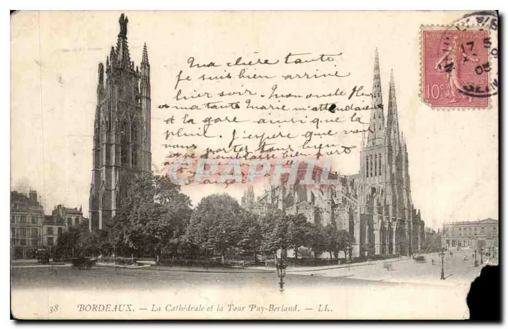 Bordeaux — Die Kathedrale und Turm Puy-Berland — LL. n°38 - Vorderseite
