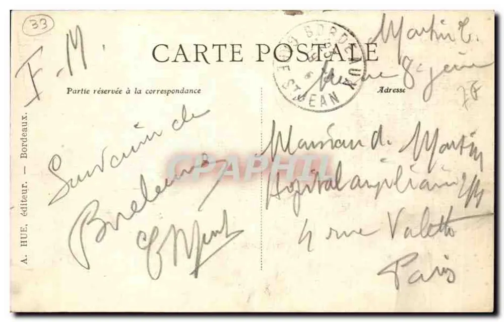 Bordeaux — Katedra św. Andrzeja — A.H. 35, wydane przez A. Hue - Rewers