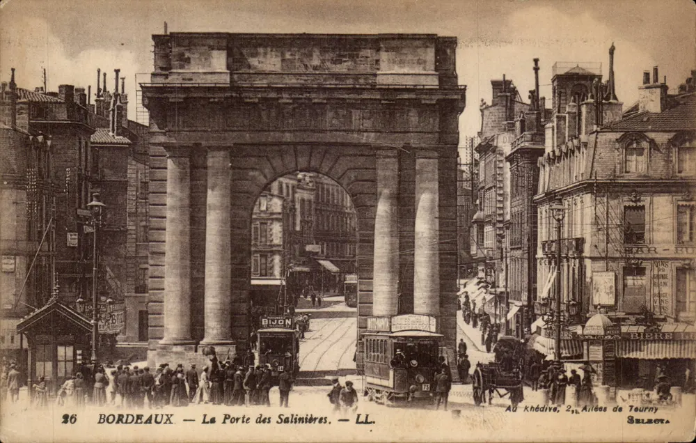 Bordeaux — A Porta das Salinas — LL. — Ao Khédive, 2<sup>e</sup> Avenues de Tourny — Sélecta - Frente