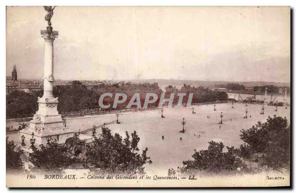 Bordeaux — Säule der Girondinen und die Quinconces — Selecta LL - Vorderseite