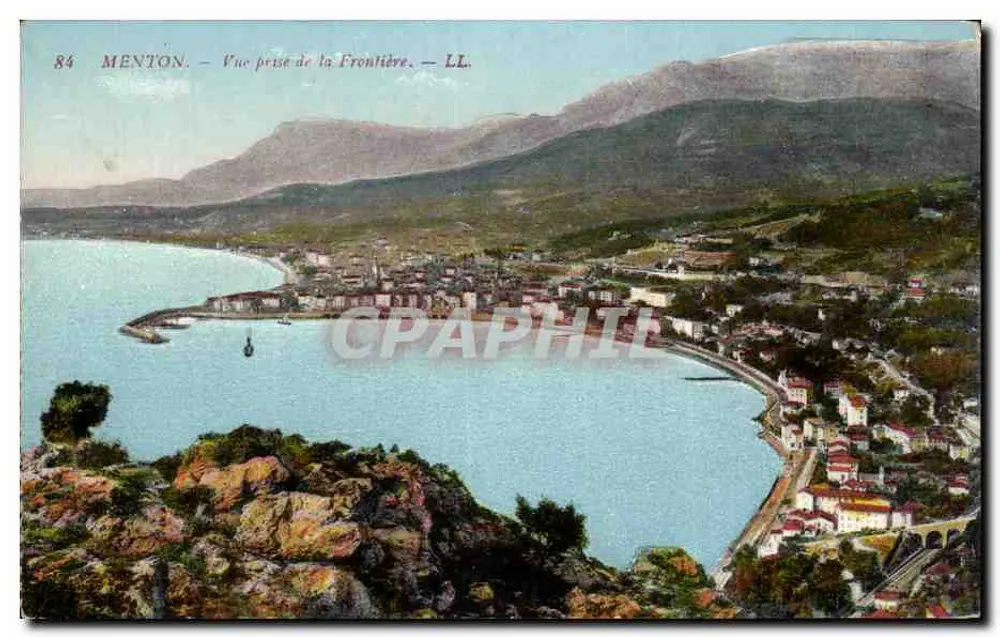 Menton — Vista tirada da Fronteira — LL. - Frente