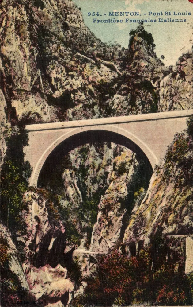 Menton - Brücke Saint Louis - französisch-italienische Grenze - Vorderseite