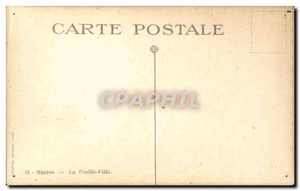 Menton — La Vieja Ciudad — Editor Fratelli Bittiger, n°51 - Reverso