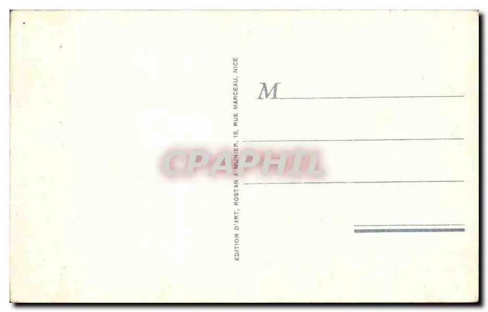 Menton — Jardin Public — widok z parku z palmami i górami — wydawnictwo Rostan d'Art, nr 429 - Rewers
