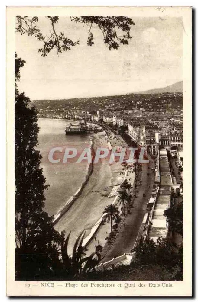 NICE — Plage des Ponchettes et Quai des États-Unis - Recto