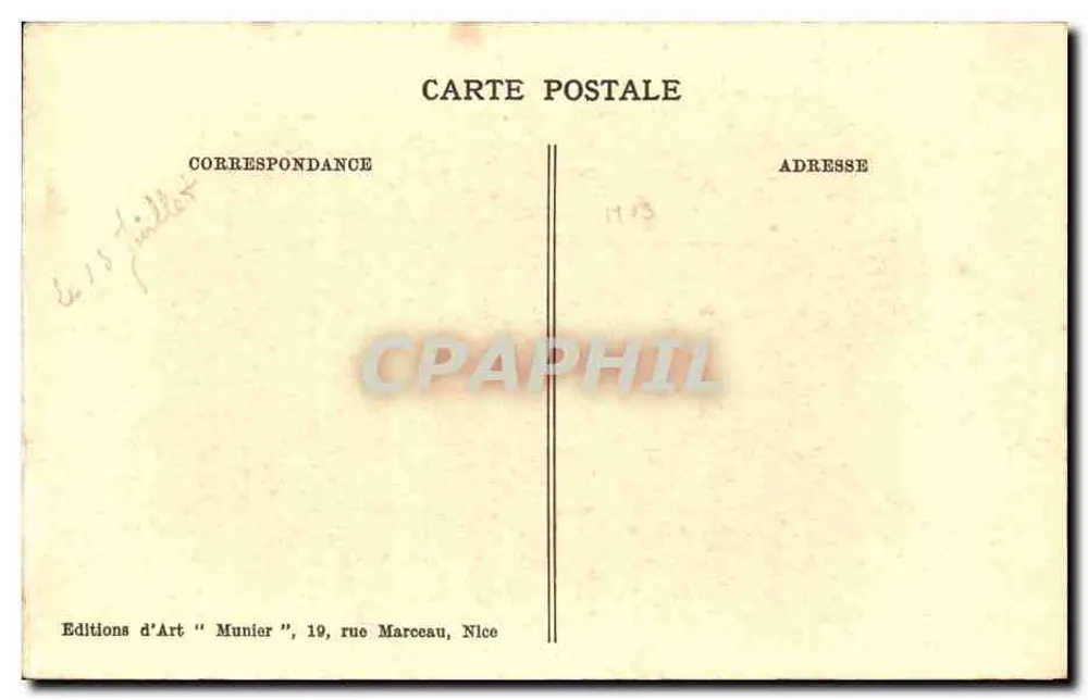 Nice — Cascata do Château — Photo Munier, n°146 - Verso