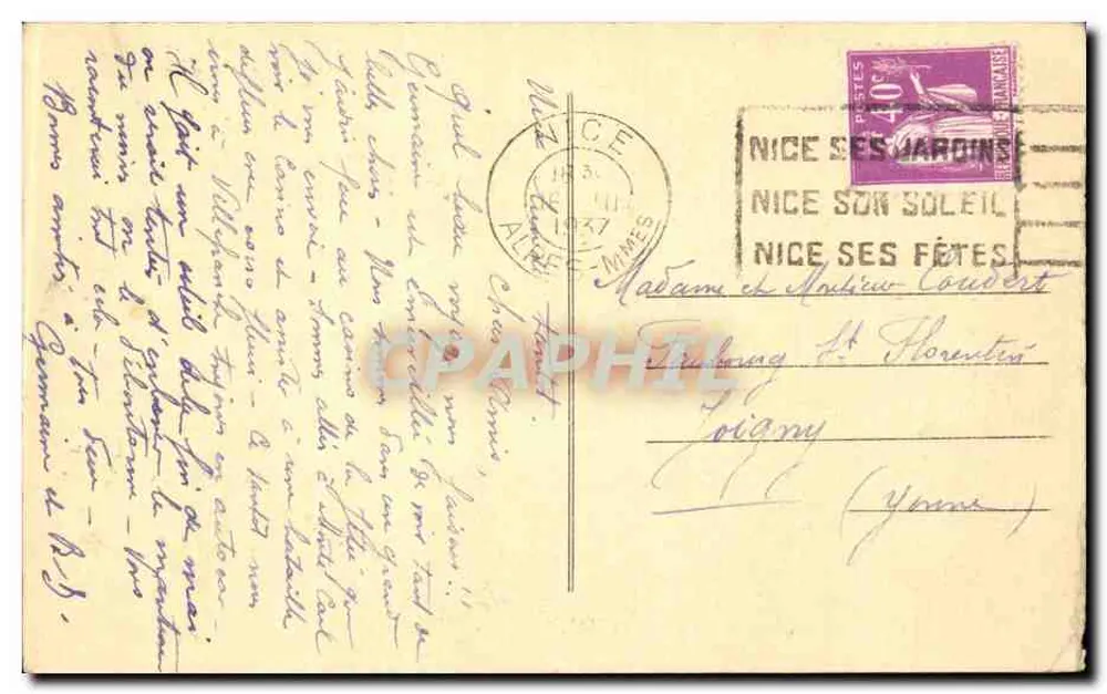 Nice — La Promenade des Anglais et le Mont Boron — Éditeur non identifié - Verso