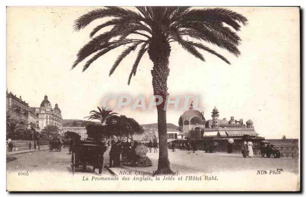 NICE (Alpes-Maritimes) — Die Promenade des Anglais, der Kai und das Hotel Ruhi — NDs Phot - Vorderseite
