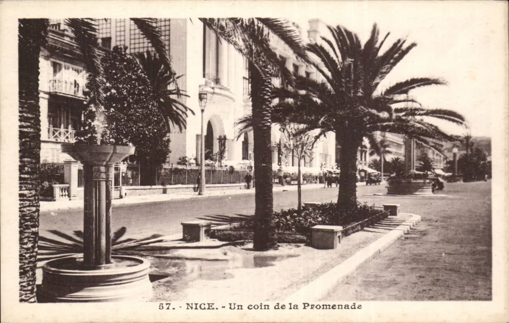 Nice — Kąt Promenady — seria 57, wydawca J. Gilletta - Awers