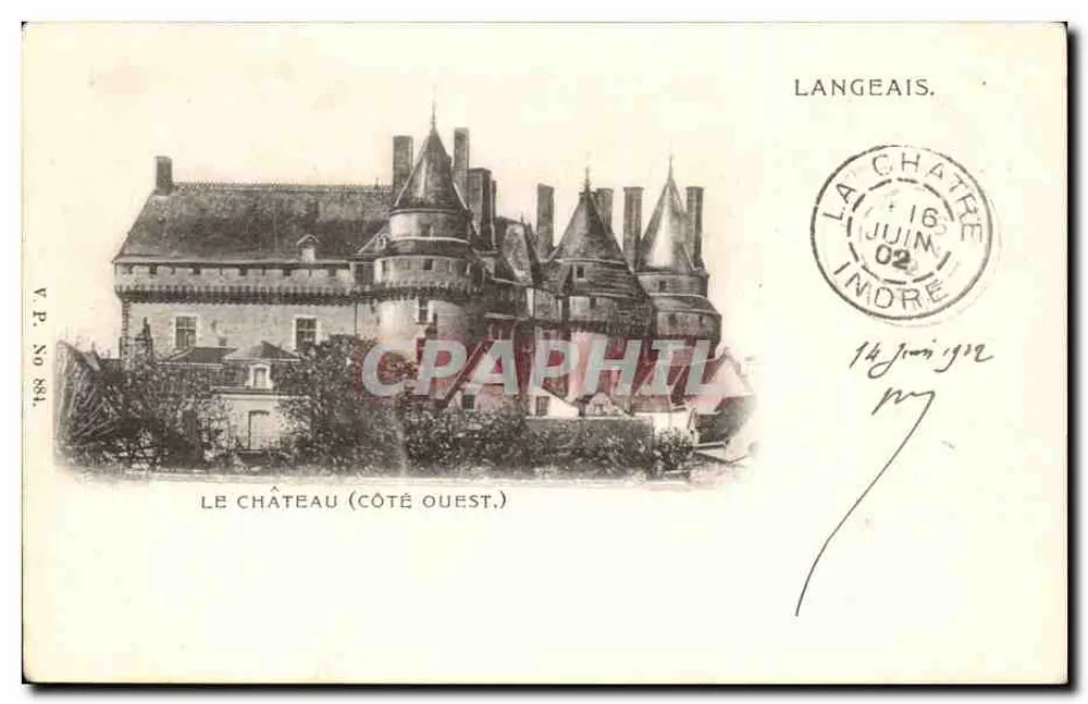 O Castelo (lado oeste) — Langeais — V.P. No 884 - Frente